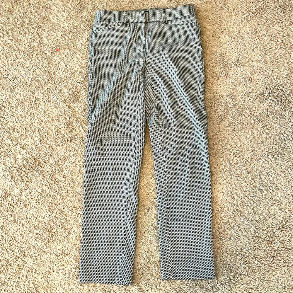 White House Black Market black and white slim ankle pants